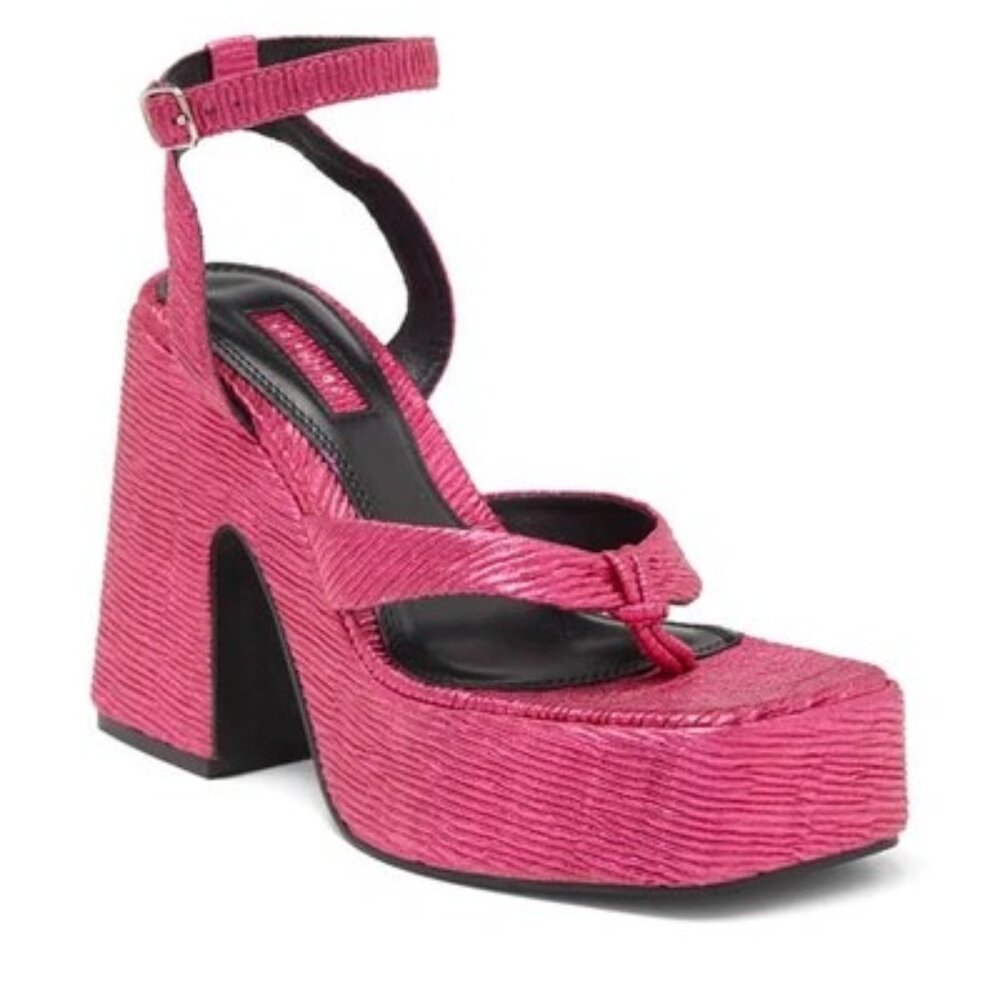 Square Ankle Strap Platform chunky wedge platform Sandal